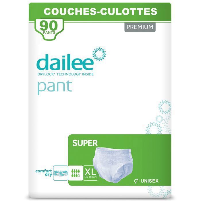 Dailee Pants Super XL 90x Couches Adultes Couche Culotte Incontinence Femme et Homme Slip Incontinence 90 Culotte Jetable Cdiscount Sante Mieux vivre