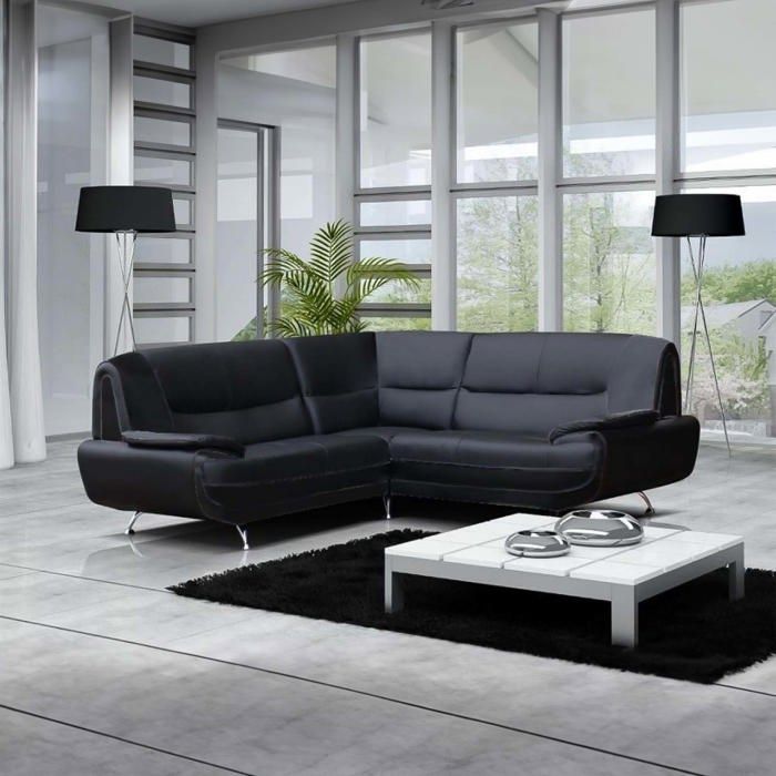 MUZA - Canapé dangle design en simili cuir noir MUZA - Canapé dangle design en simili cuir noir