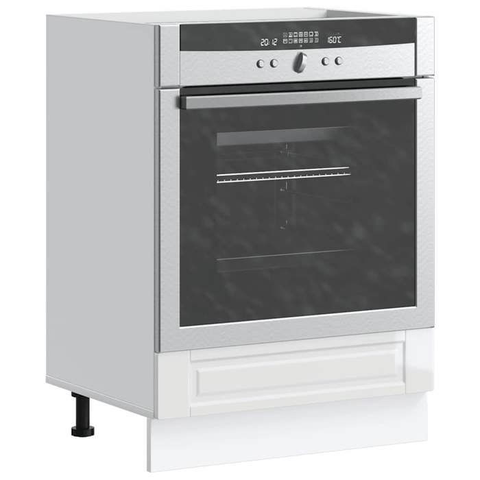 vidaXL Armoire à four Porto blanc brillant bois dingénierie 853999