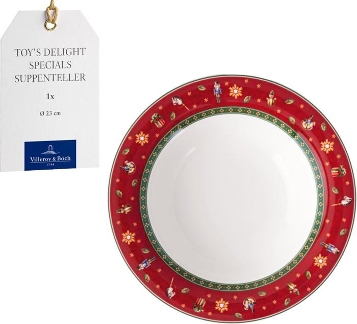 Villeroy & Boch Toy’s Delight Specials Assiette Creuse 23cm - Porcelaine Noël Motif Festif - Micro-ondes Lave-vaisselle