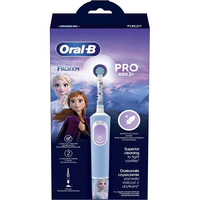 Oral-B Brosse à dents électrique - Pro Kids Ice Kingdom - Rotative - 2 modes - Minuteur