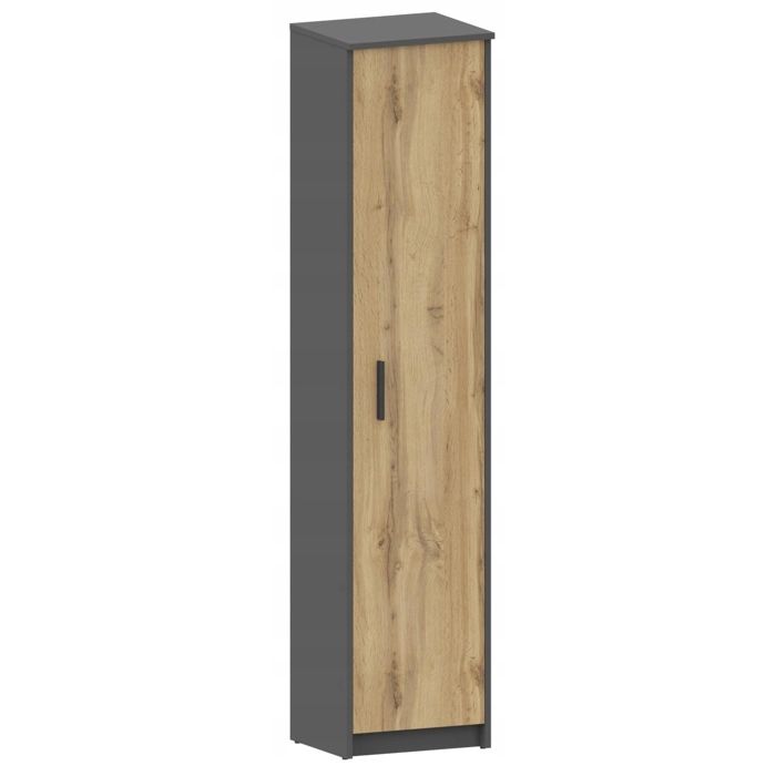 Armoire de Bureau - Meuble de rangement Style contemporain - Anthracite/Wotan - 40x35x182 cm