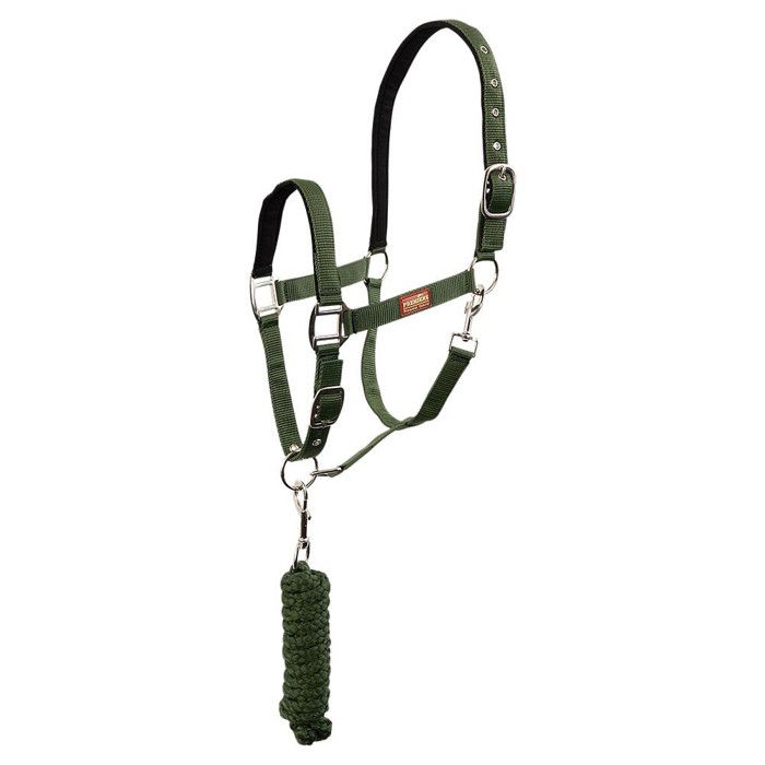 Comparer les prix de Ensemble licol et longe pour cheval avec mousqueton Premiere - Noir - Full