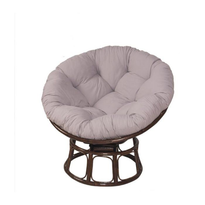 Coussin chaise jardin rond 60x60cm gris hamac nid panier suspendu Label