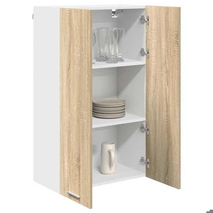 Black Week Armoire rangement - CLARENCE - Vitrine suspendue - avec porte - Riga Chêne Sonoma 60x31x100 cm AA1031