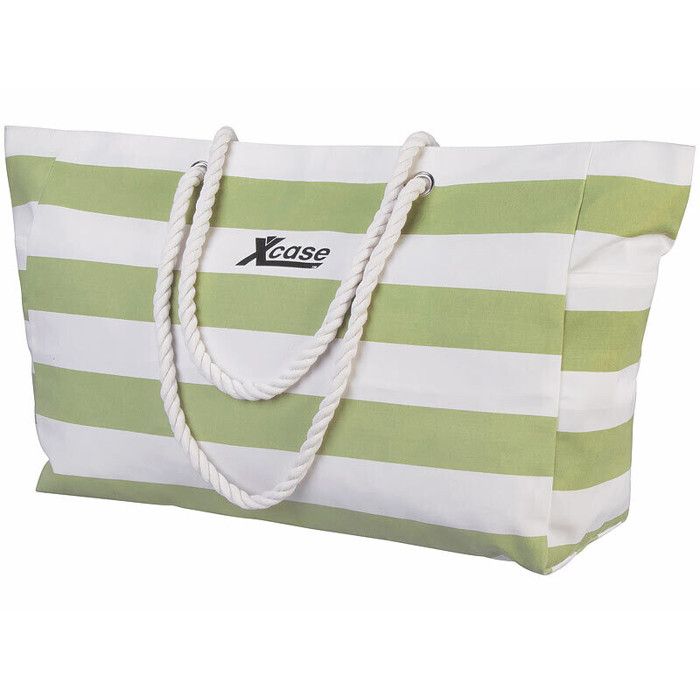 Sac de plage imperméable - coloris vert/blanc