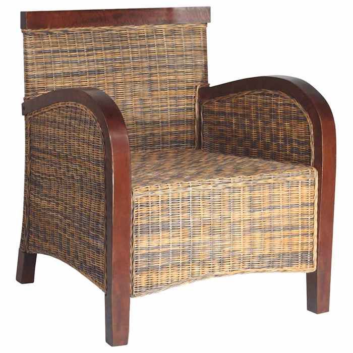 SALE 2026 Fauteuil Chaise de relaxation Brun - Fauteuil Rotin tissé à la main PRO852426479
