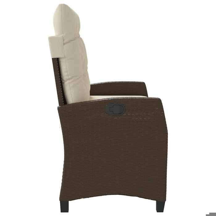 Sale 2026 Banc inclinable de jardin - BURKE - Banquette balcon - avec coussins - marron résine tressée BB484