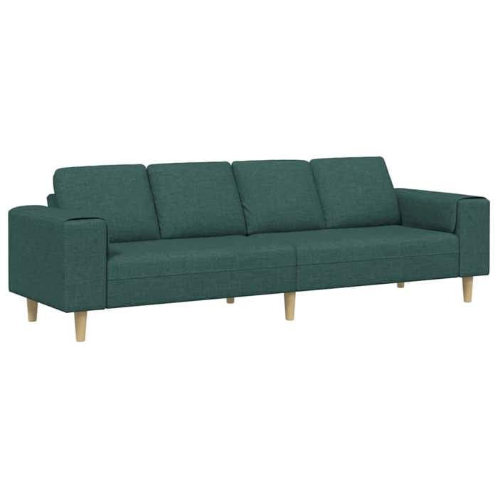Les Soldes Canapé de salon( 4 PLACES) - CLOUD - grand sofa - Poids maximal: 440 kg - Vert foncé 250x77x76 cm Polyester LV3221