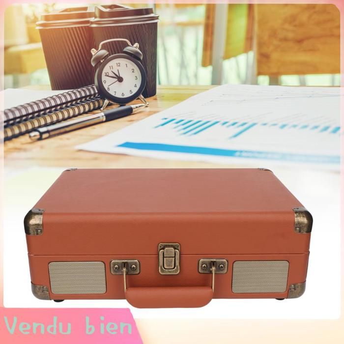 Garosa Tourne-disque vinyle Tourne-disque en vinyle valise portable rétro à 3 vitesses avec son videoprojecteur Prise UE
