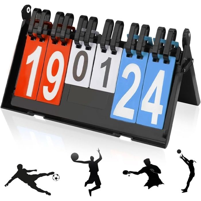 Tableau D'affichage à 4 Chiffres Mizikuu – Sport, Flip Score 1-99, Bleu/rouge, étanche, Pliable, 450 G