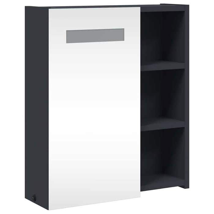 Cabinet/Armoire Miroir - NGM - Elégant Design - Meuble de salle de bain à miroir avec LED gris 45x13x52 cm 64866649403