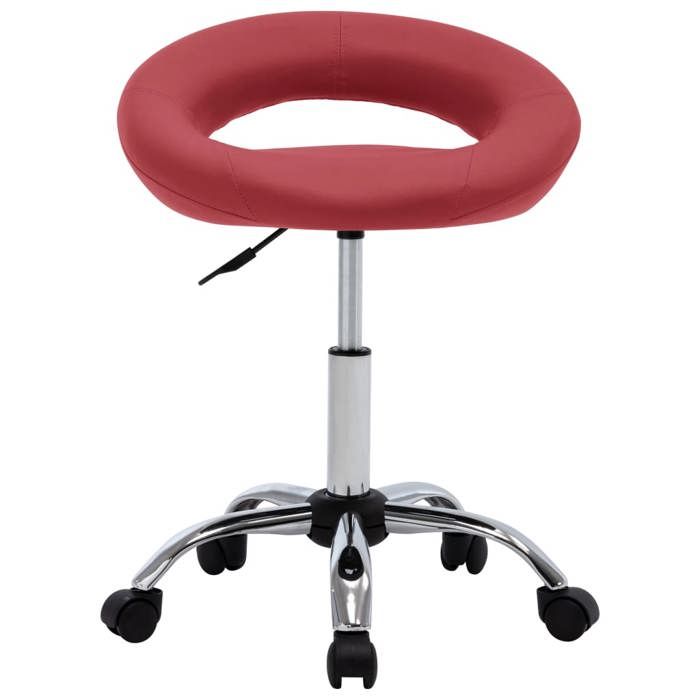 Fauteuil de bureau/travail - Rouge - Moderne Chaise de travail roulante Rouge bordeaux Similicuir - Dimensions:46x43x(55 - 66)cm N27