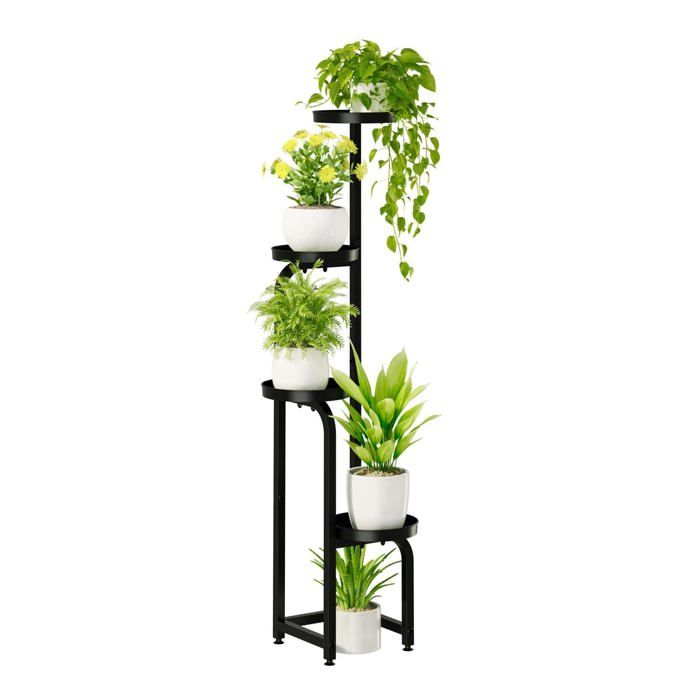 Bamworld Support Plantes Intérieur Haut Étagère Plante Métal 4 Niveaux Pour Plusieurs Plantes Porte Plante Extérieur Pour Terrasse