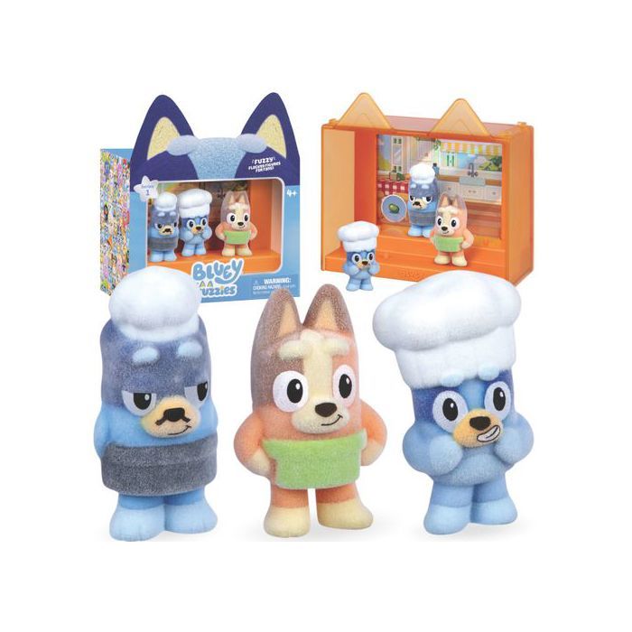 Bluey ENSEMBLE DE FIGURINES Pavlova figurines pour enfants Série 1 FIGURINES EN VELOURS chefs - 3 PIÈCES 4+