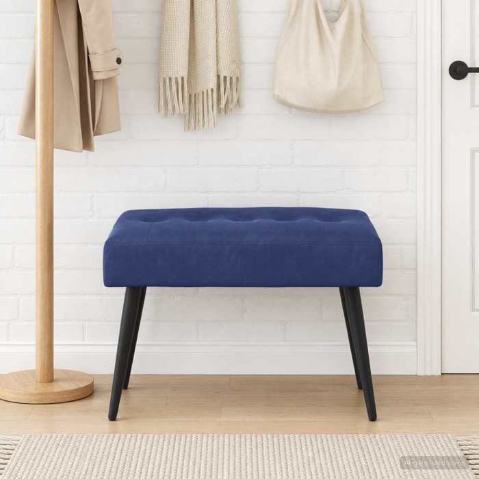 Meuble de couloir - Banc avec capitonnage bouton Bleu police 60x40x45 cm - design élégant - pour maison(28088）