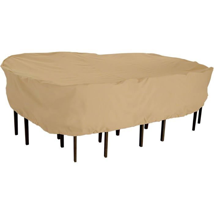 Housse de Table et de Chaise de Patio rectangulaire/Ovale résistante à leau 260 cm