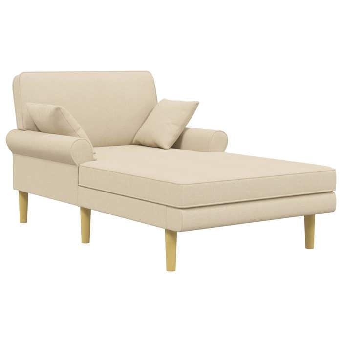 vidaXL Méridienne Crème Tissu 42048088