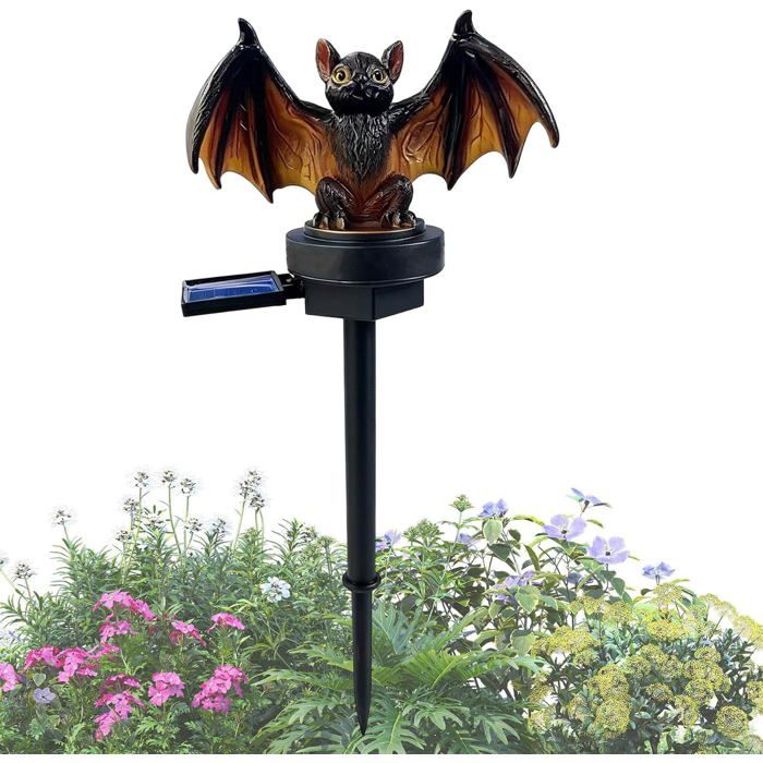 Lampes solaires dHalloween pour extérieur style gothique effrayant en résine imperméable chauve-souris