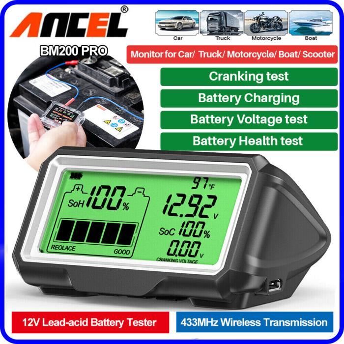 Testeur de Batterie ANCEL BA101 12V avec Écran LCD, Précis et Compact