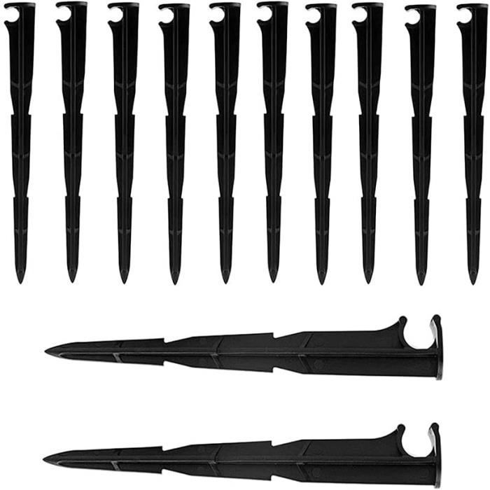 Kalolary 50 Piquets Support Goutte-à-Goutte 4/7 Mm – Tiges Irrigation Noires Renforcées – Jardin Potager & Fleurs