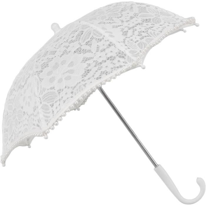 Parasol De Mariée Miniature En Dentelle Blanche - Décoration Pour Banquets, Séances Photo Et Scène