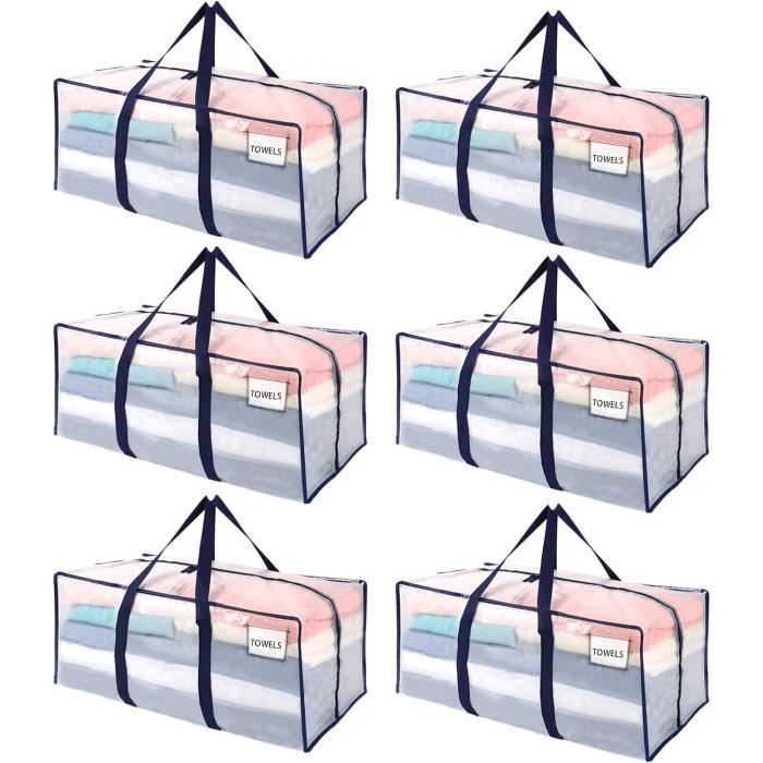 VENO 102L Lot de 8 Sac Déménagement grand avec Couvercle et Poignées