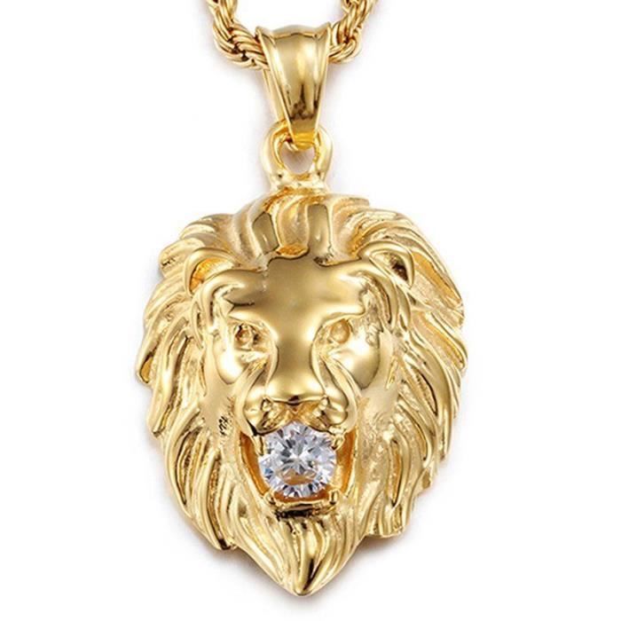 Pendentif Lion King 3D En Or Jaune 22 Carats - Fait Main, Timbré, 11g Pour Homme