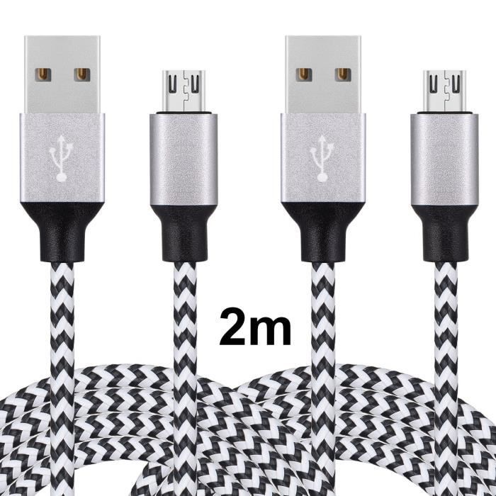 Basics Lot de 3 câbles de charge USB 2.0 A mâle vers micro B, 0,9 m, noir