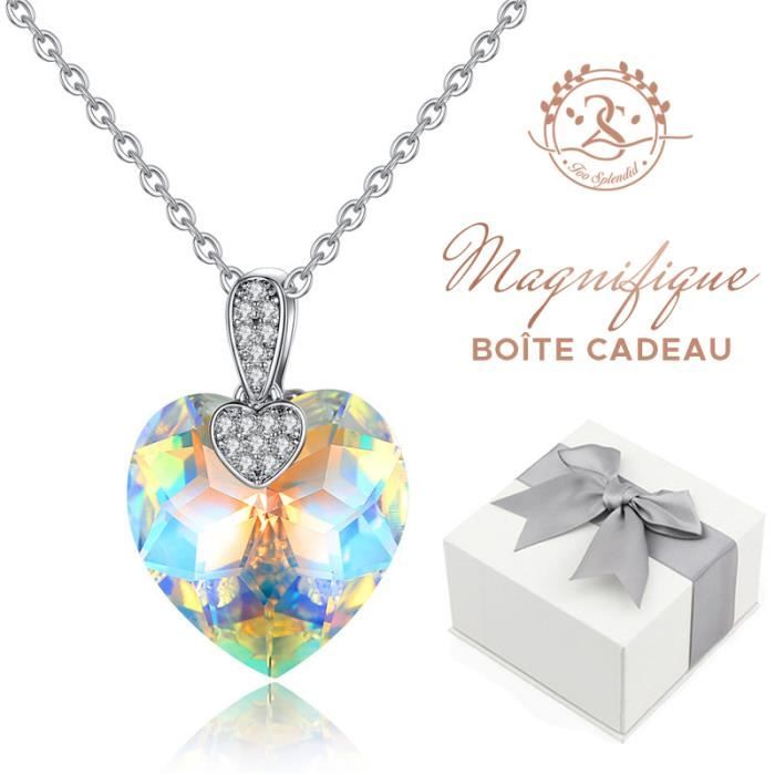 J. RENEÉ Collier Fee, Pendentif Coeur, Cristaux De Autriche Bleu