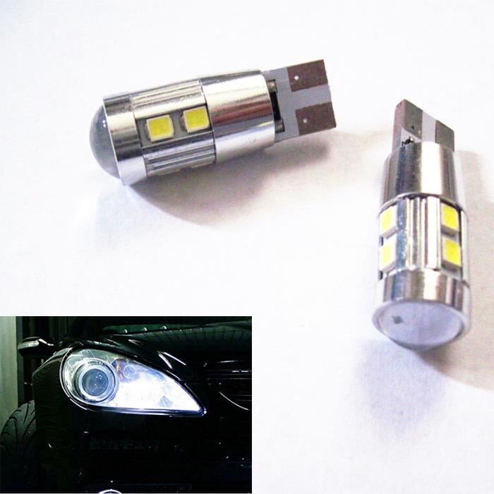 Lot De 10 Ampoules LED T10 Blanc 5630 Pour Intérieur Voiture - Plafonnier, Carte, Uxcell