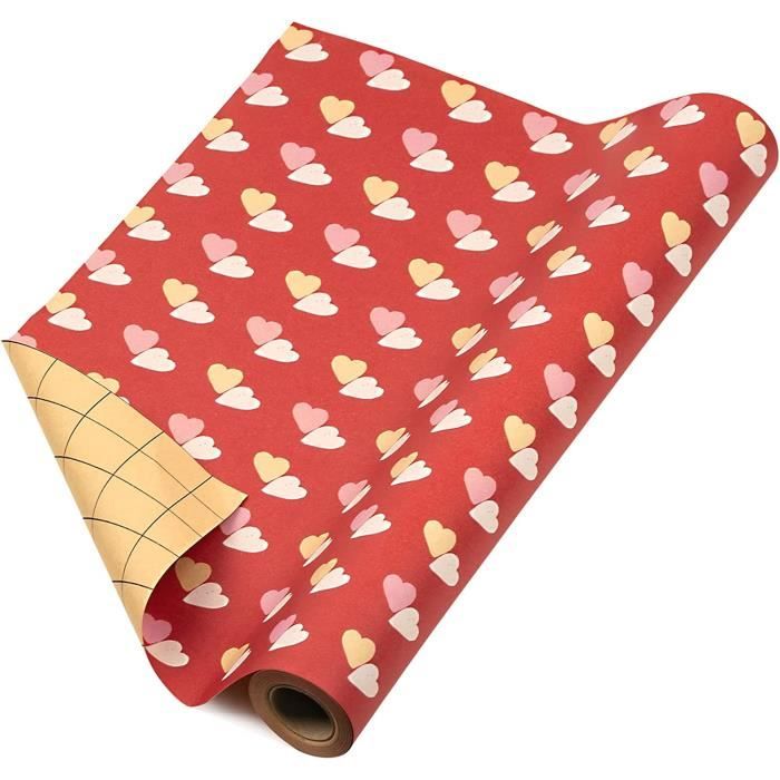 Rouleau Papier Cadeau Kraft RUSPEPA Motif Joyeux Anniversaire Noir - 44,5 Cm X 10 M Pour Fêtes Et Occasions