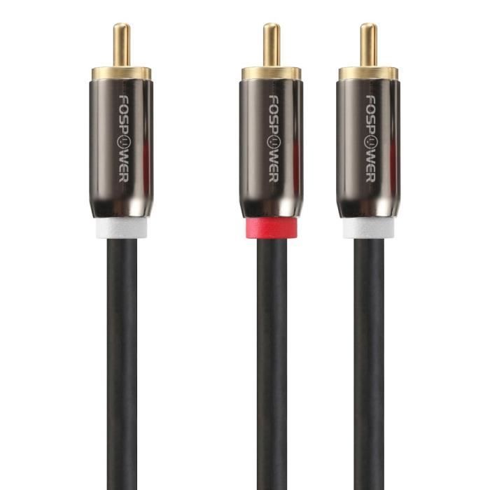 NANYI Adaptateur Audio RCA Mâle Vers 2 RCA Mâles – Pack De 2 – Connexion Stéréo Facile Et Fiable Pour Amplis & Home Cinéma