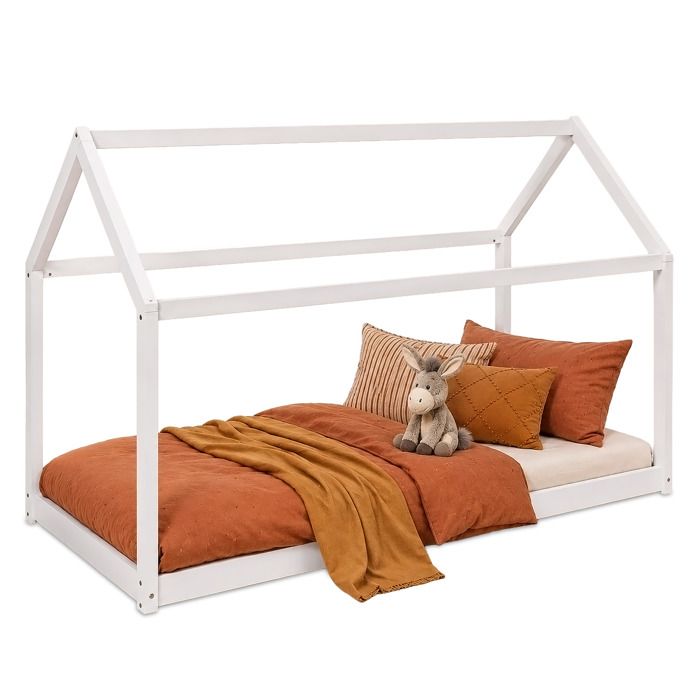 lit denfant avec matelas maison de jeu lit en bois blanc 90 x 200cm