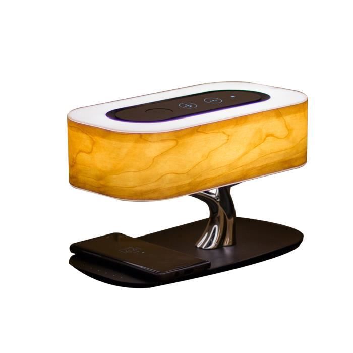 Lampe de chevet 3 en 1 avec haut-parleur et recharge sans fil, lumière LED  - Blanc - Acheter sur PhoneLook
