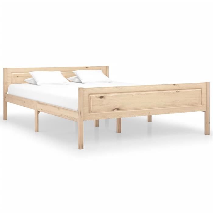 Bois lit - Meuble Cadre de lit Bois de pin massif 160x200 cm FR3572