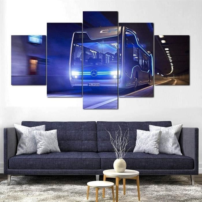 Tableau Whisky 5 Panneaux – Toile Imprimée Bourbon Cigare – Art Mural Bar