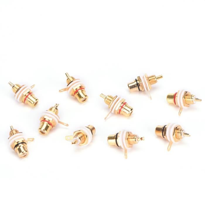 Lot De 8 Connecteurs RCA Femelles Triple Panneau, Rouge/blanc, Montage PCB, Neuf