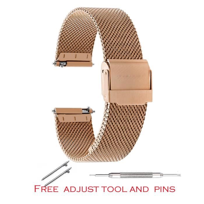 Bracelet de montre en maille pour Seiko pour DW montre bracelet milanais 13  14 15 16 17 18 19 20 2 -Rose Gold-21mm , - Achat/vente bracelet de montre -  Cdiscount