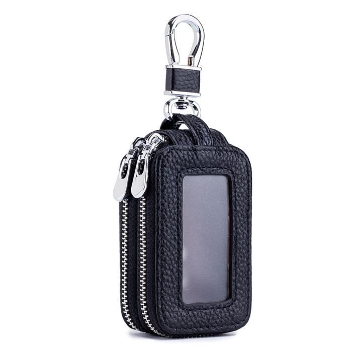 Porte-Clés Étui Voiture En Cuir Véritable – Noir – Universel – Uxcell