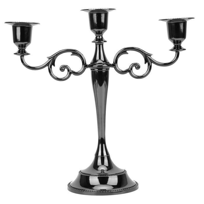 2x Bougeoirs Triple lumignons Support Chandelier Fonte lumignons verre