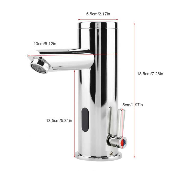 Robinet Automatique Infrarouge Sans Contact – Pour Lavabo De Salle De Bain, Design Doré Et Réglage Eau Chaude/froide