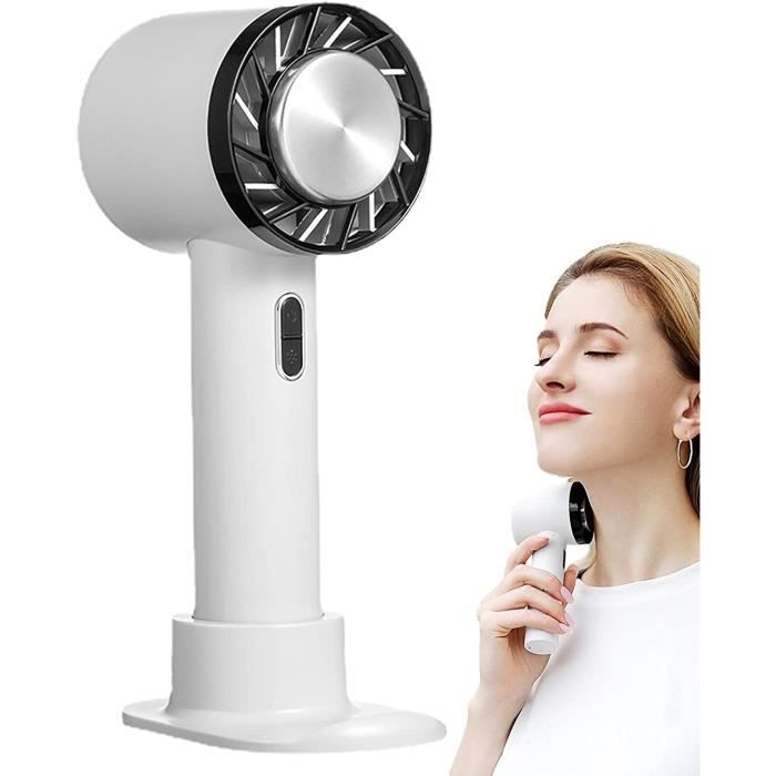 Ventilateur Portable Pliable Avec Plaque Refroidissante - 199 Vitesses, Batterie 5500 MAh - Pour Cou, Bureau, Extérieur - Gris