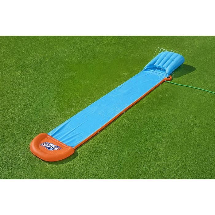 Toboggan Aquatique Double Voie 4 88m - Tapis De Glisse 2 Pistes Rampes Avec Arroseurs Ventriglisse Set Jeu D Eau Jardin Enfant Et Carte