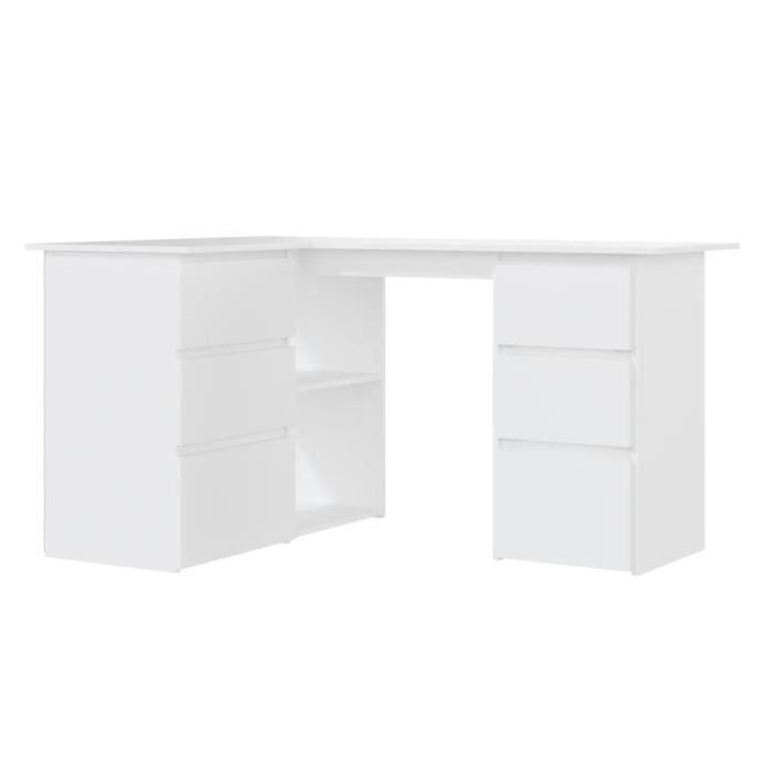 BET Bureau dangle Blanc 145x100x76 cm Bois dingénierie BET9306191828180