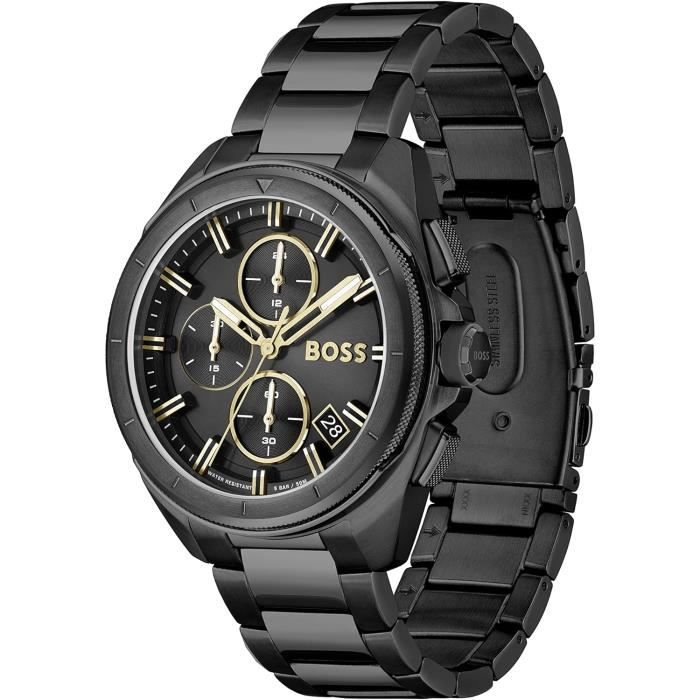 boss montre chronographe à quartz pour homme avec bracelet en acier inoxydable noir - 1513950