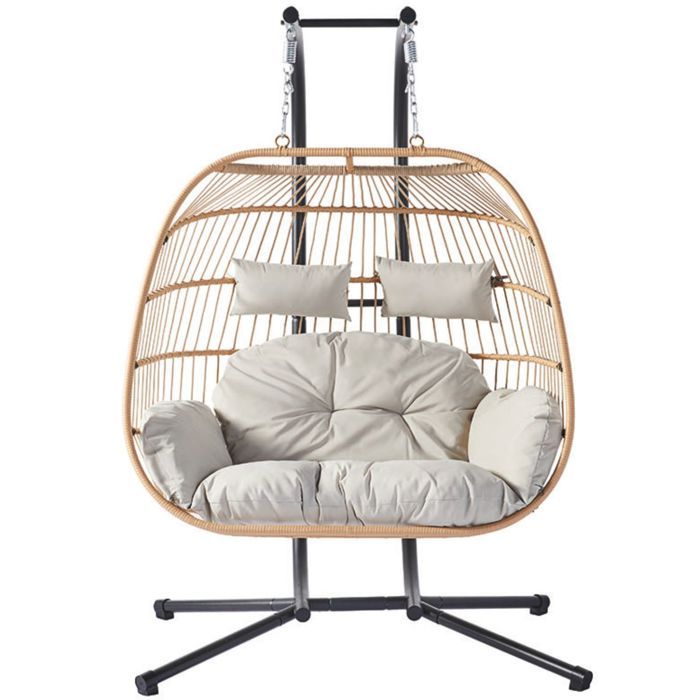 FARO - Fauteuil suspendu aspect rotin 2 places FARO - Fauteuil suspendu aspect rotin 2 places