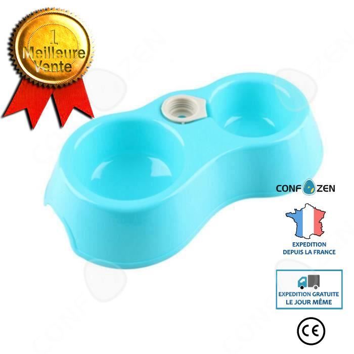 Comparer les prix de CONFO Gamelle Bol en Acier Distributeur Pratique Petit Moyen Chiens Chiots Chats (Bleu)