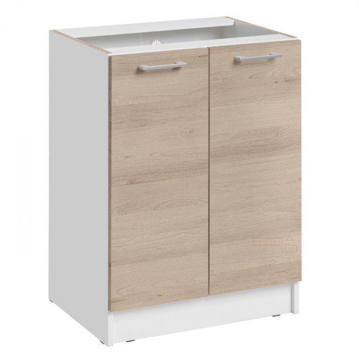 Meuble bas de cuisine Eco Chene Naturel 2 portes L 60 cm - Cuisineandcie Meuble bas de cuisine Eco Chene Naturel 2 portes L 60 cm - Cuisineandcie