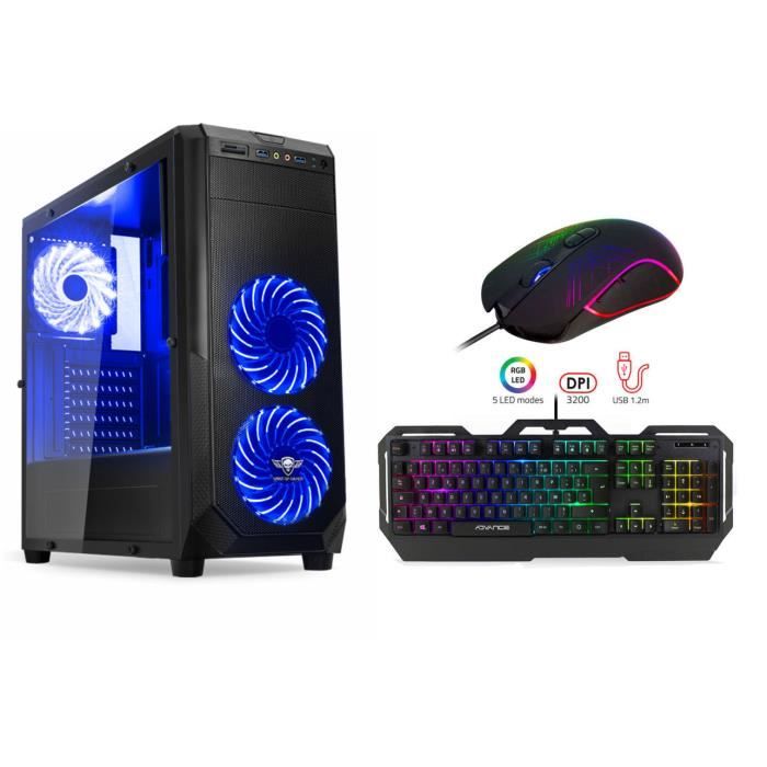 Achat Ordinateur de bureau PC Gamer AMD Ryzen 5 3600 - Vidéo GT1030 2Go - Mémoire 8Go  - Disque dur  1To - Windows 10 GTA RGB RG1BL pas cher